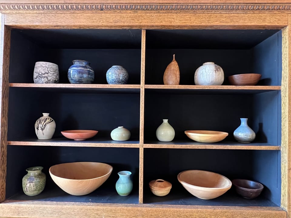 Fine crafts on display in the main entryway