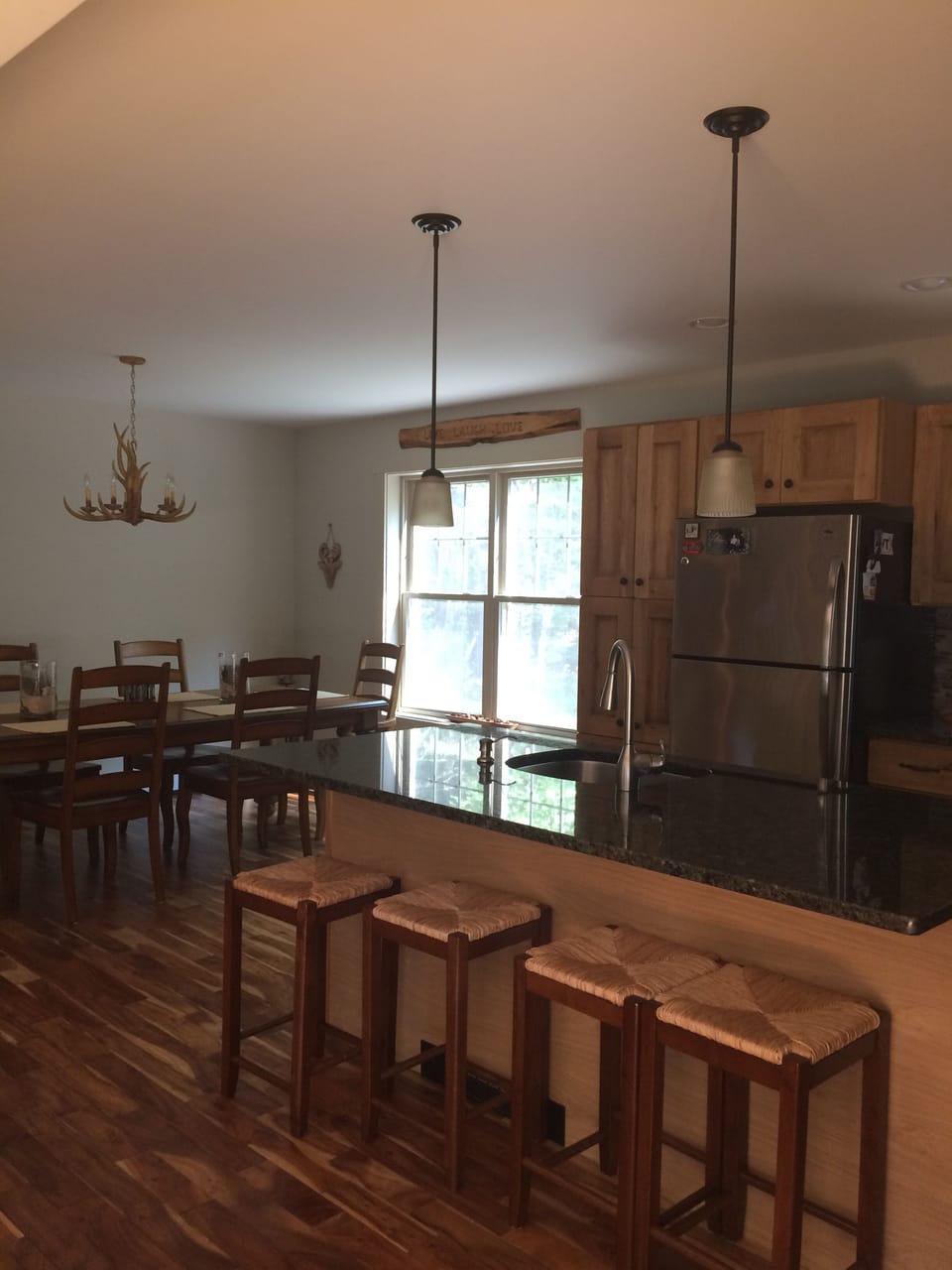 Spacious open kitchen . island seats 4 & dining table seats 6