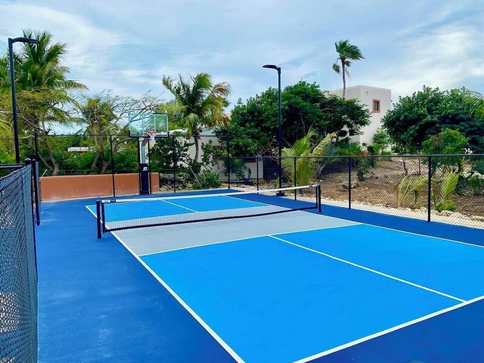 New pickle ball and basket ball court to entertain the family with night play.  