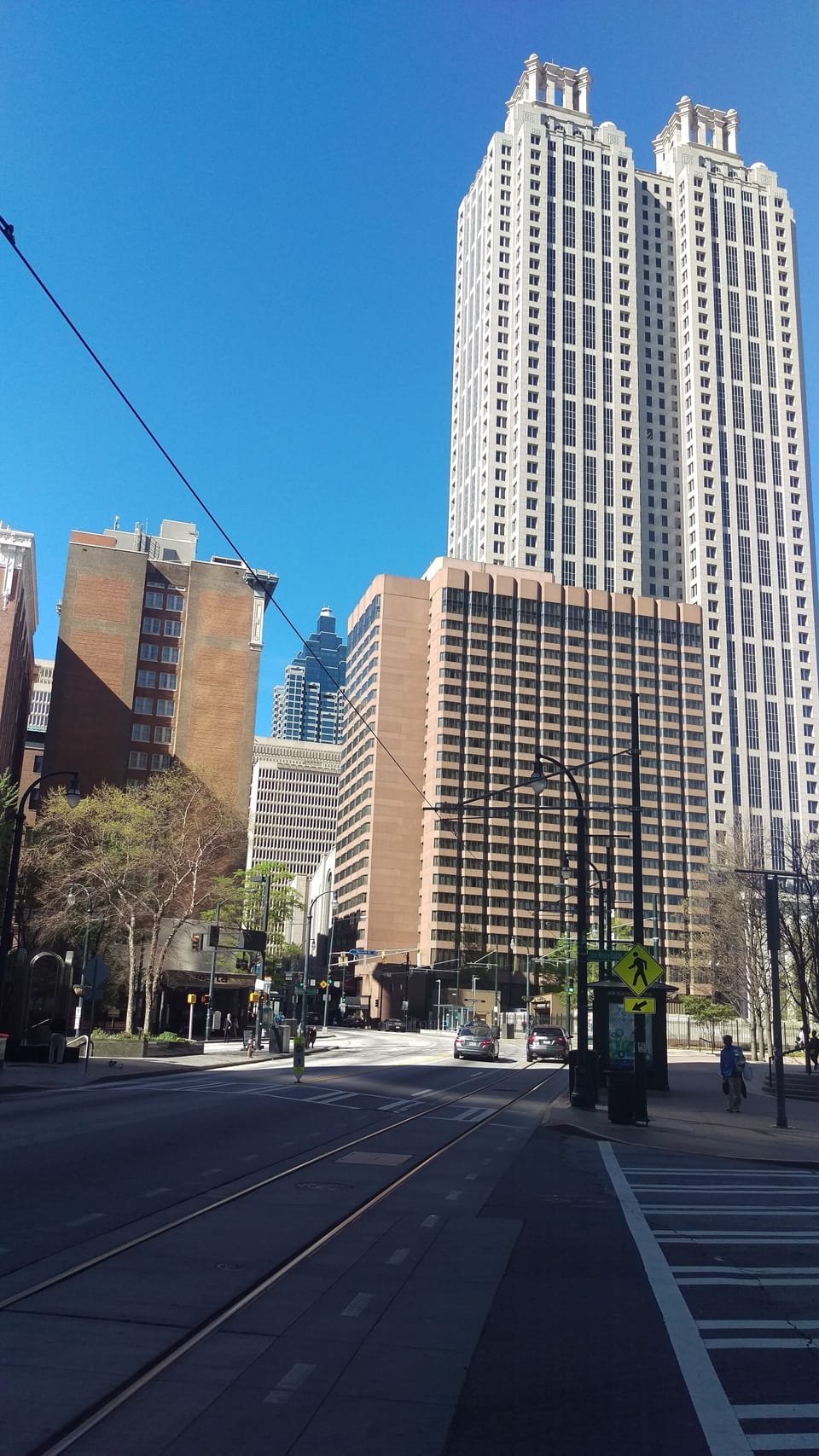 Looking up Peachtree Street, just steps from the condo.