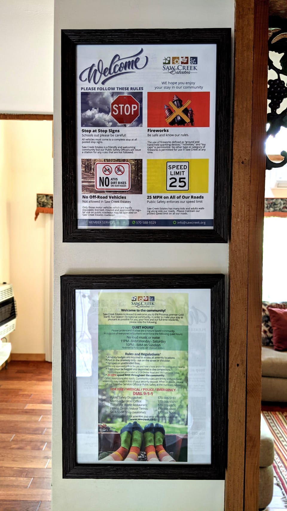 Rules & Regulations in and around Saw Creek Estates! Be respectful and be safe!