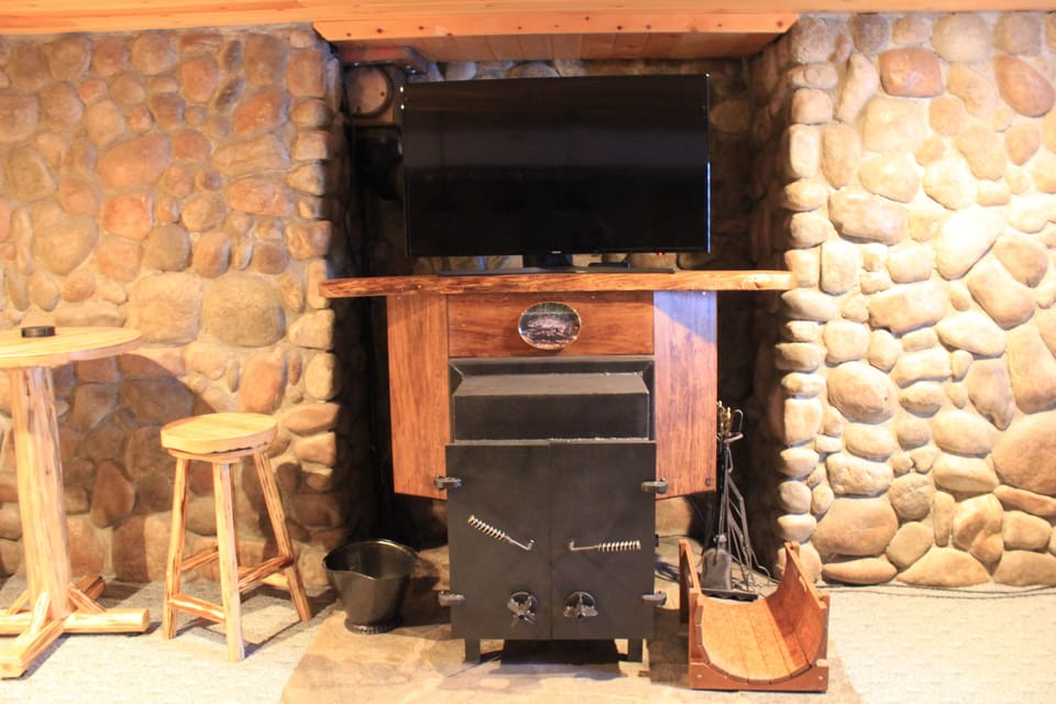 Woodstove TV Stand 
Decorative Only
