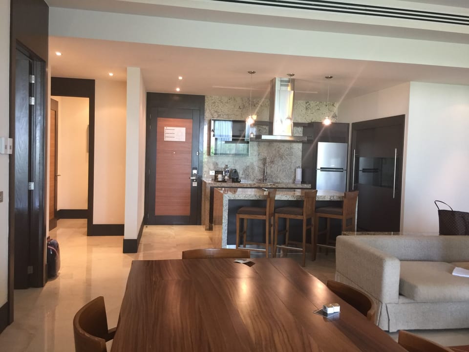 Large living and dining area. Two sofa each can sleep 2 people.