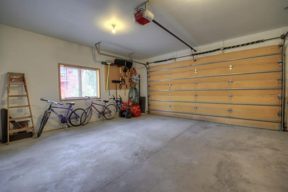Private, heated two car garage