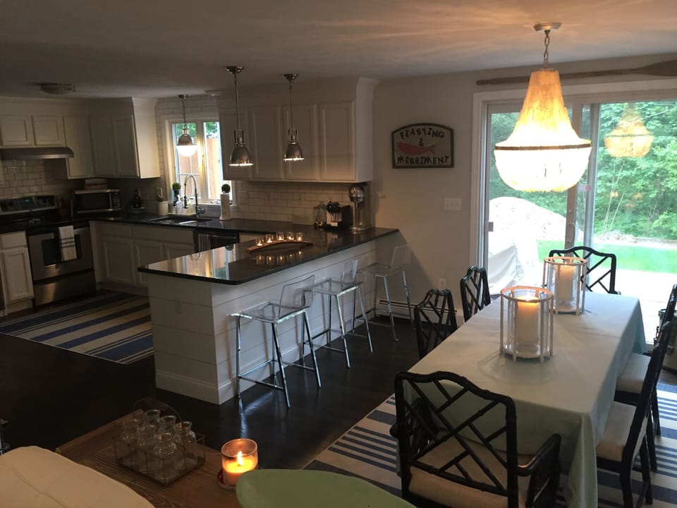 open dining room and kitchen