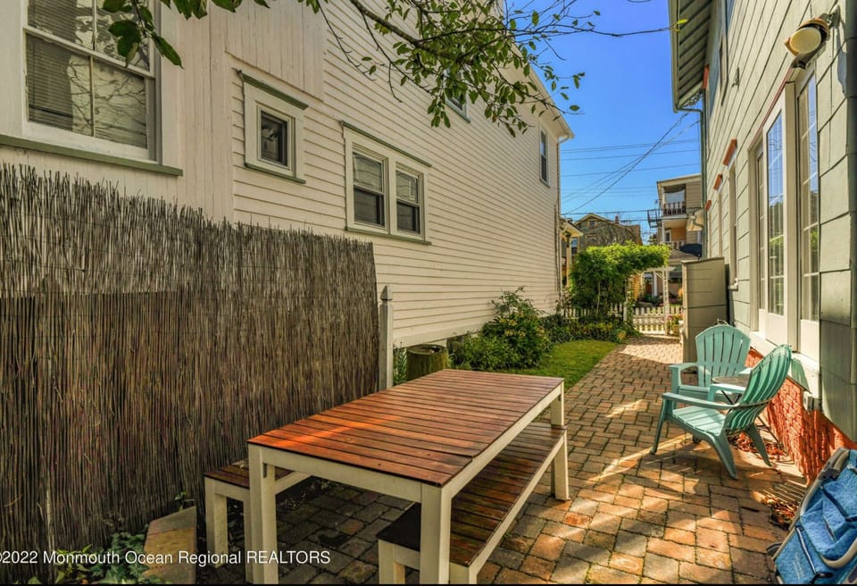 Outdoor dining table.