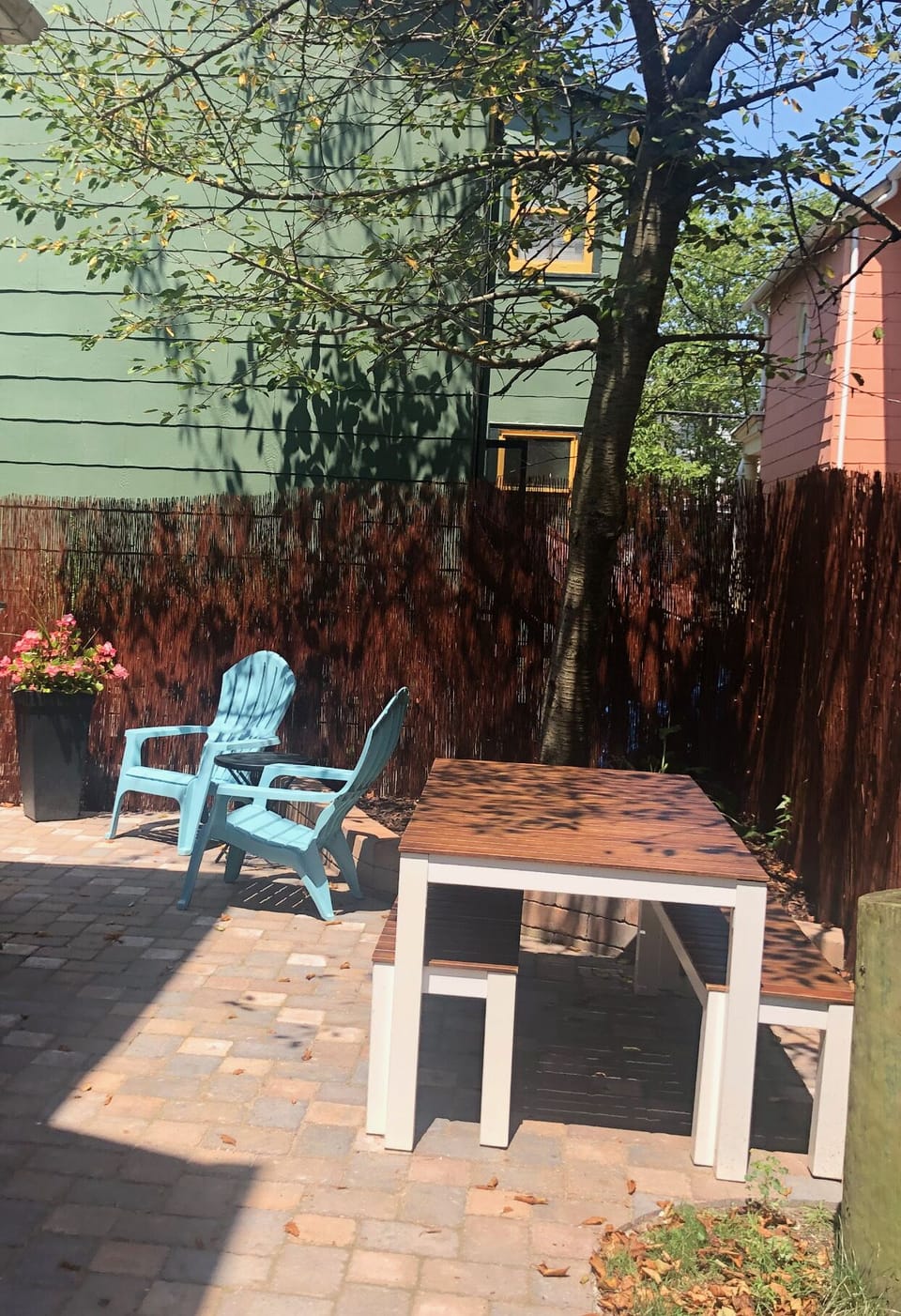 Outdoor dining table.