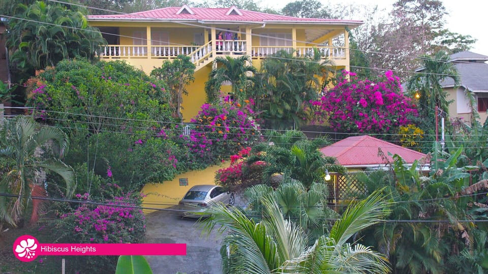 Cottage is the red roof at the front of the property