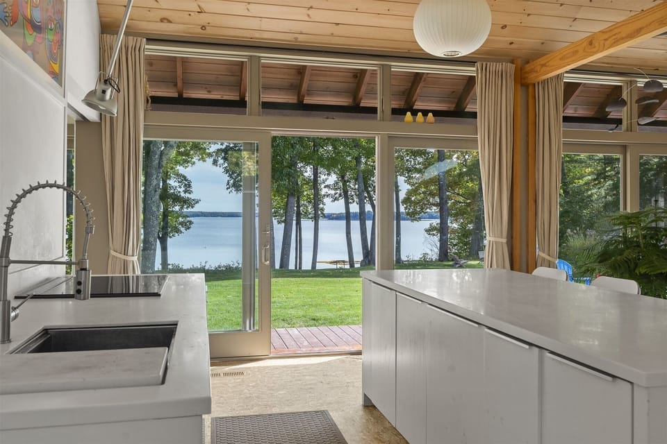 Kitchen area looking towards Brick Yard Cove