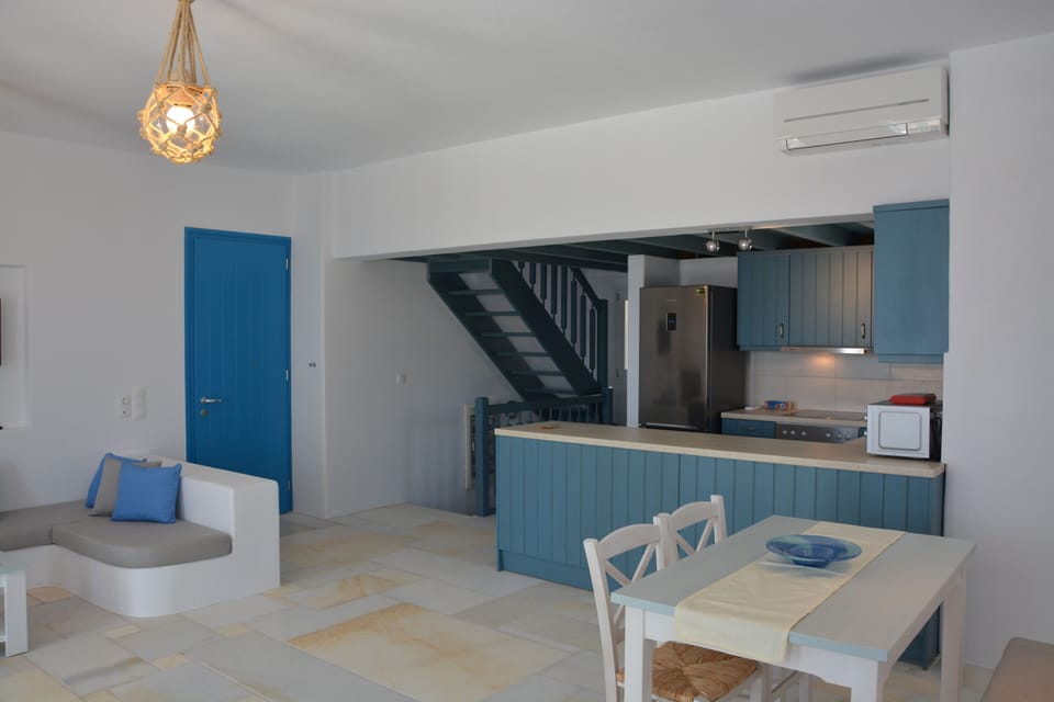 View of the living room and the kitchen