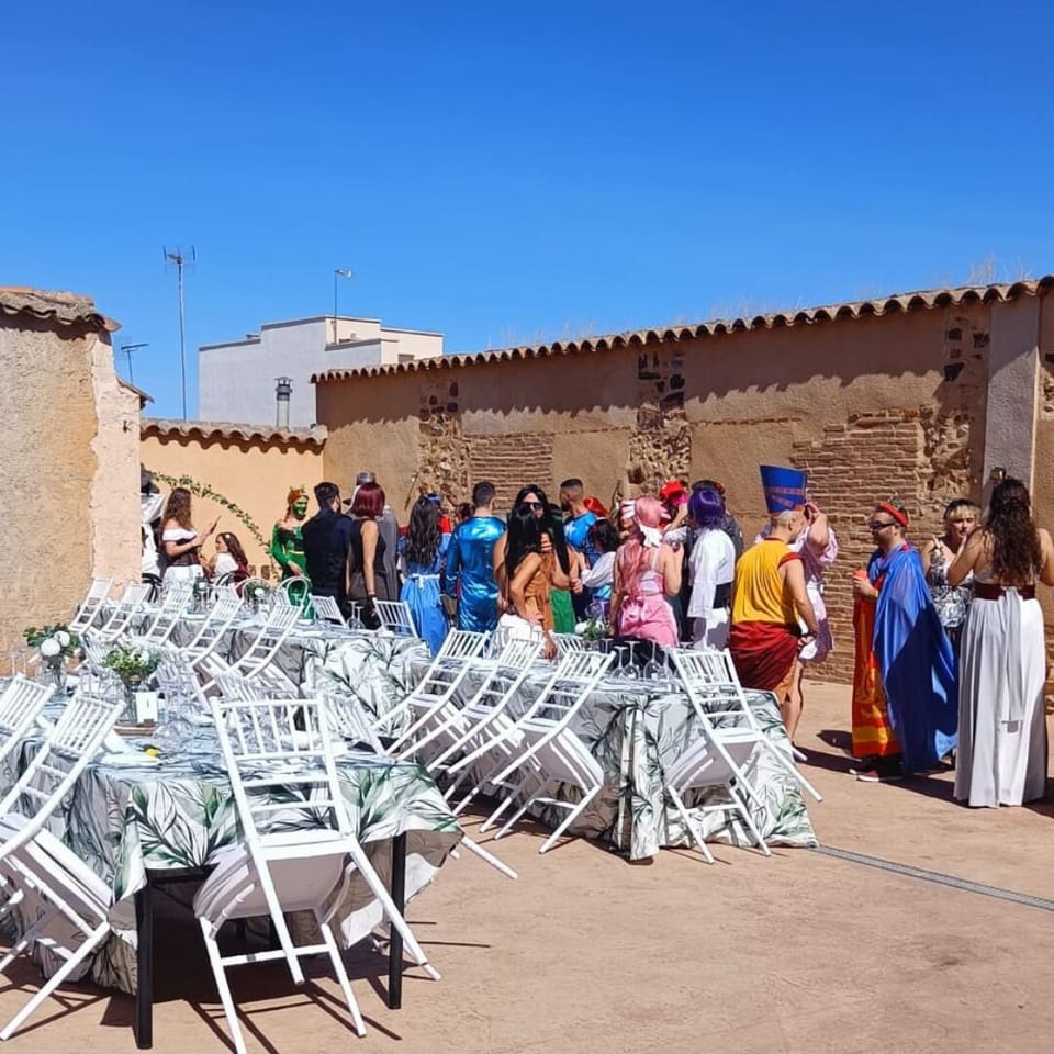 Outdoor banquet area