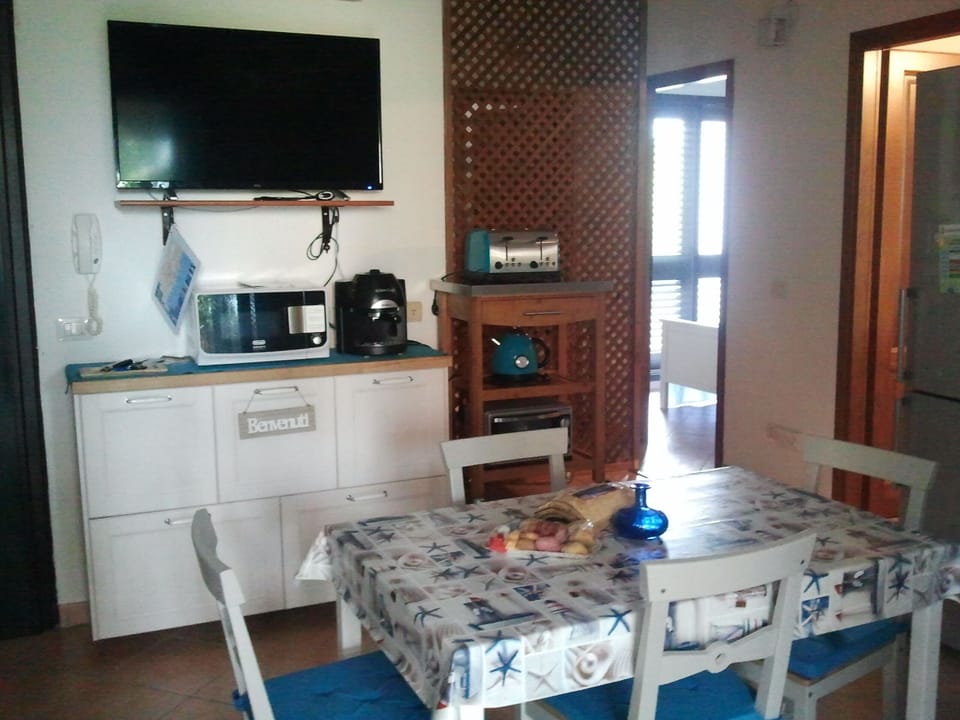 kitchen and the two bedrooms' doors