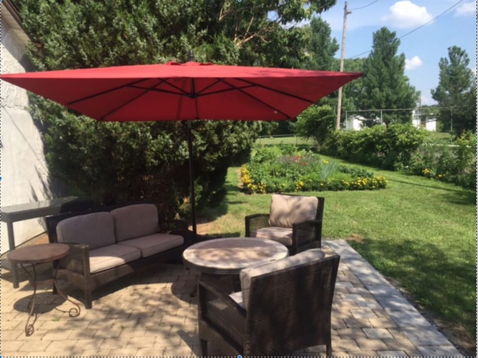 Relax on the private patio 