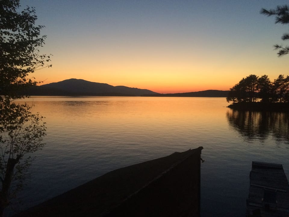 Evening View of Lake from top of the stairs to the dock