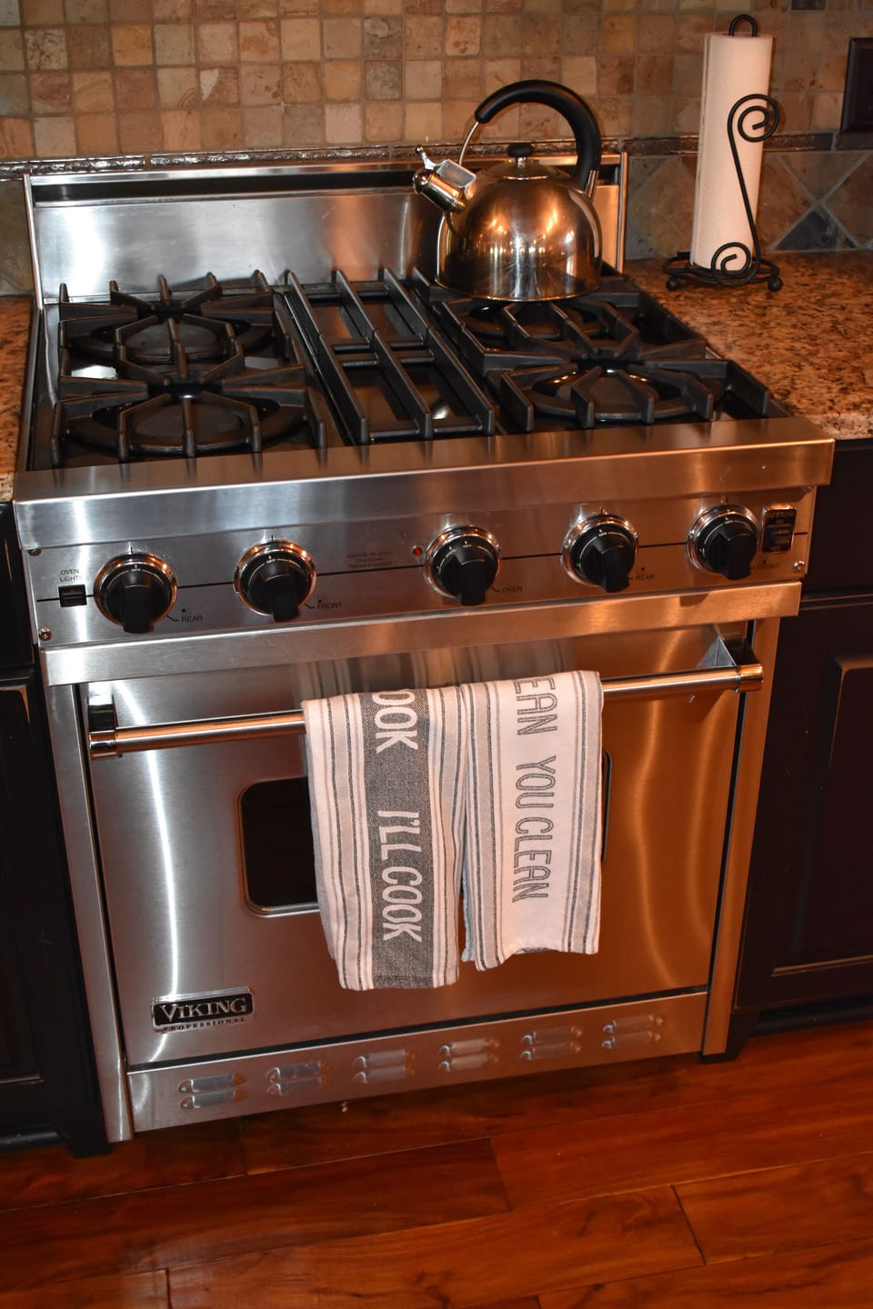 Gas Stove with convention oven.