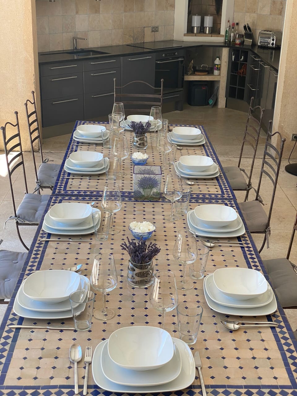 Dining in the Pool House