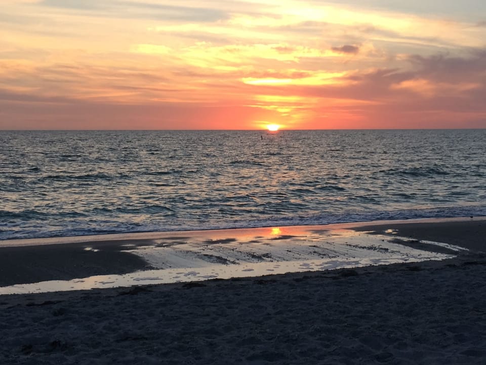 Sunset from your beach.