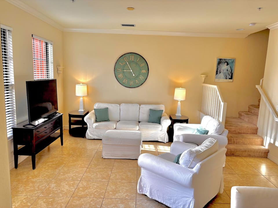 Living room with full cable channels