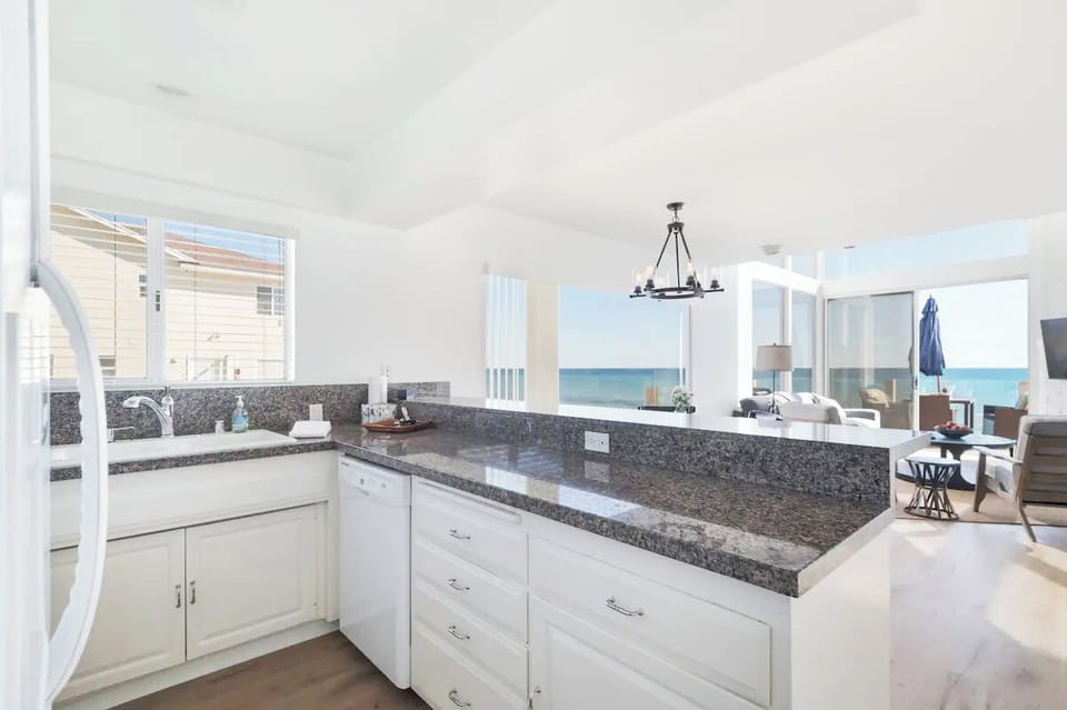 One of two kitchens that enjoys ocean views