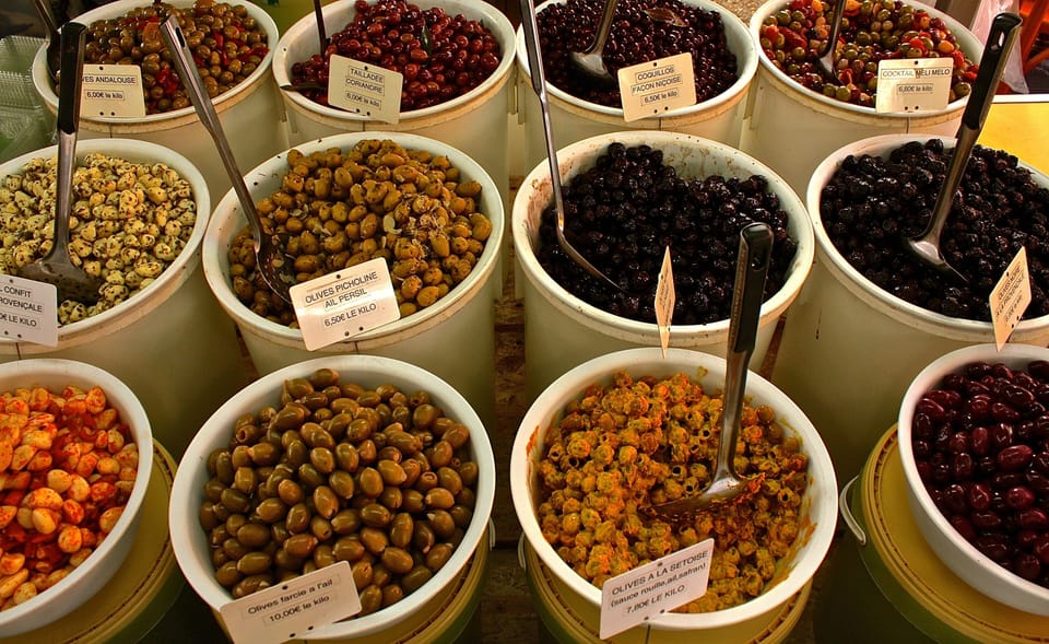Olives at the market
