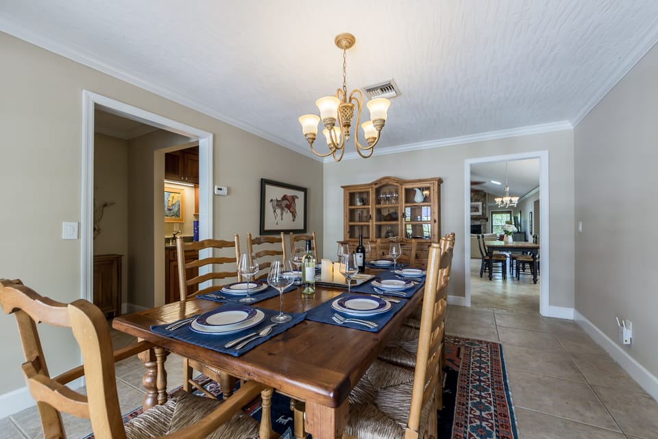 Our dining room is the perfect place for your family to share vacation stories.
