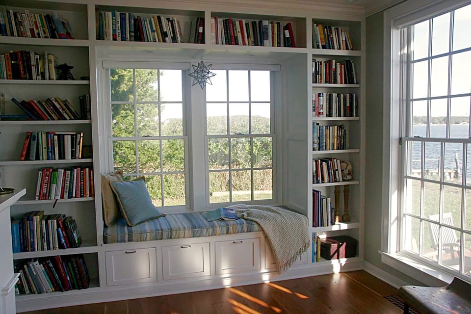 Living Room window seat, with water views