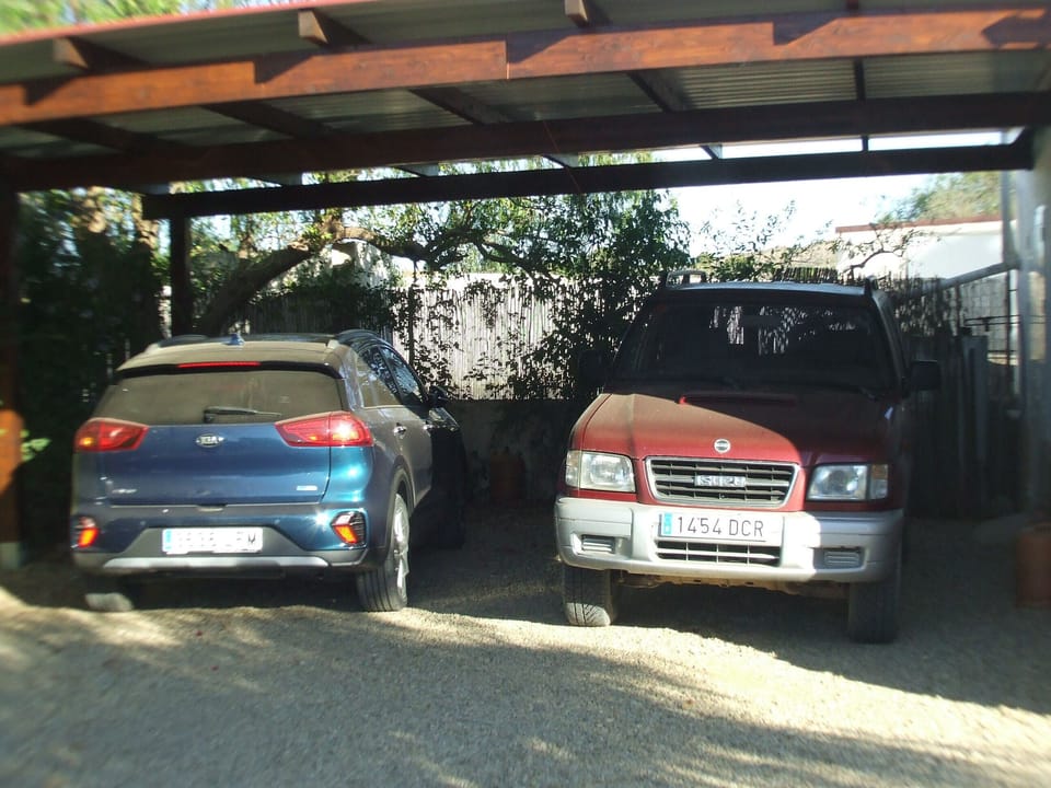 Free covered parking outside the Orange Grove Apartment.