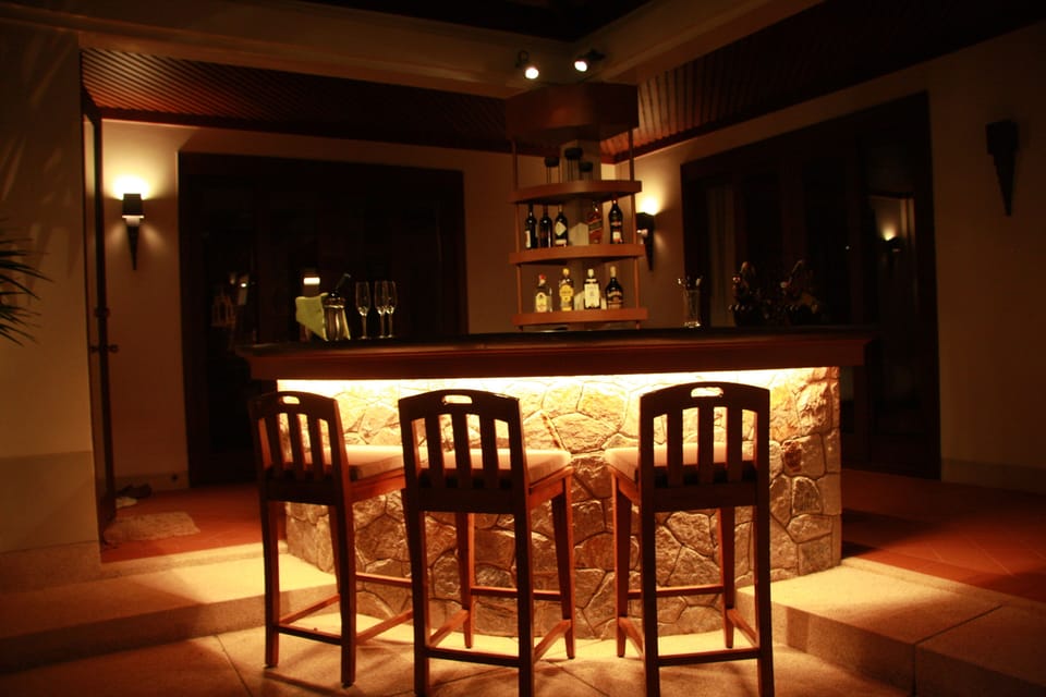 Pool bar at night