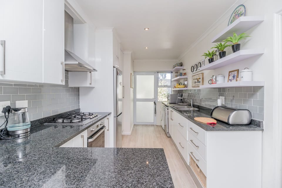 View of kitchen from dining area