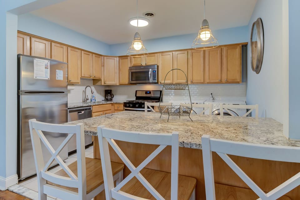 Granite kitchen with large island that seats 6