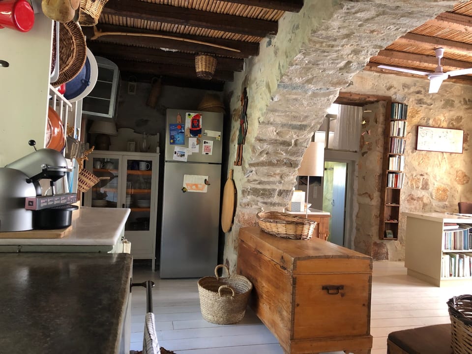 kitchen, living room, office corner