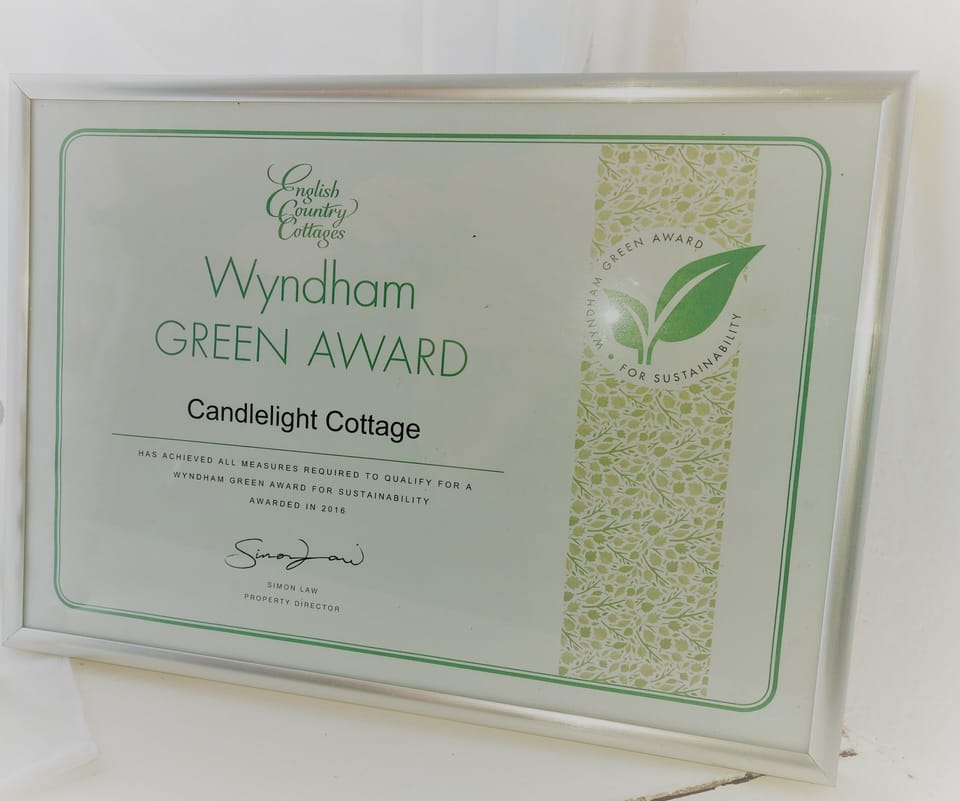 Awarded Green award for sustainability by English Country Cottages