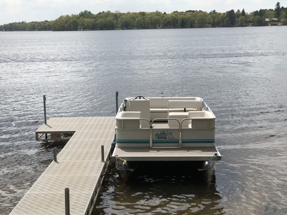 Pontoon (additional rental fee) and dock.
