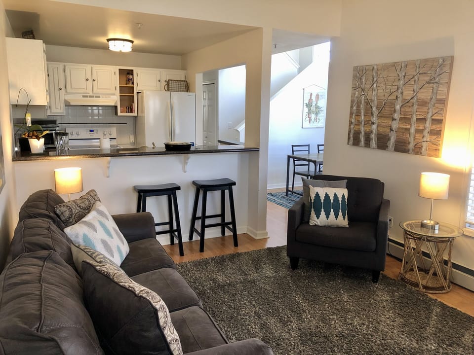 The living area has plenty of room and comfort for everyone
