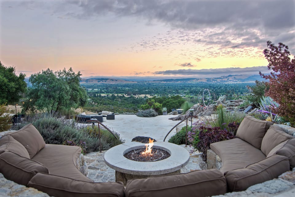 Propane firepit outdoor seating for 14 guests