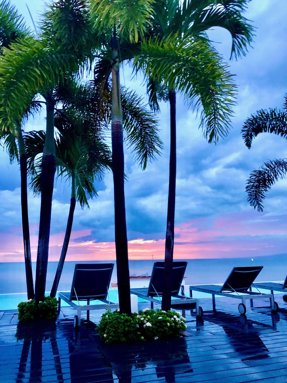 Sunset rooftop view