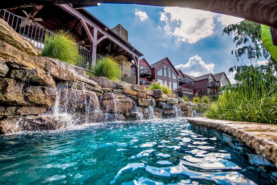 You will see waterfalls throughout the pool area - 1 you can even stand behind!