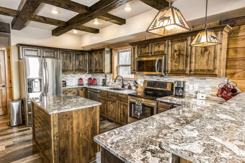 Gourmet kitchen with granite counter tops and stainless appliances!