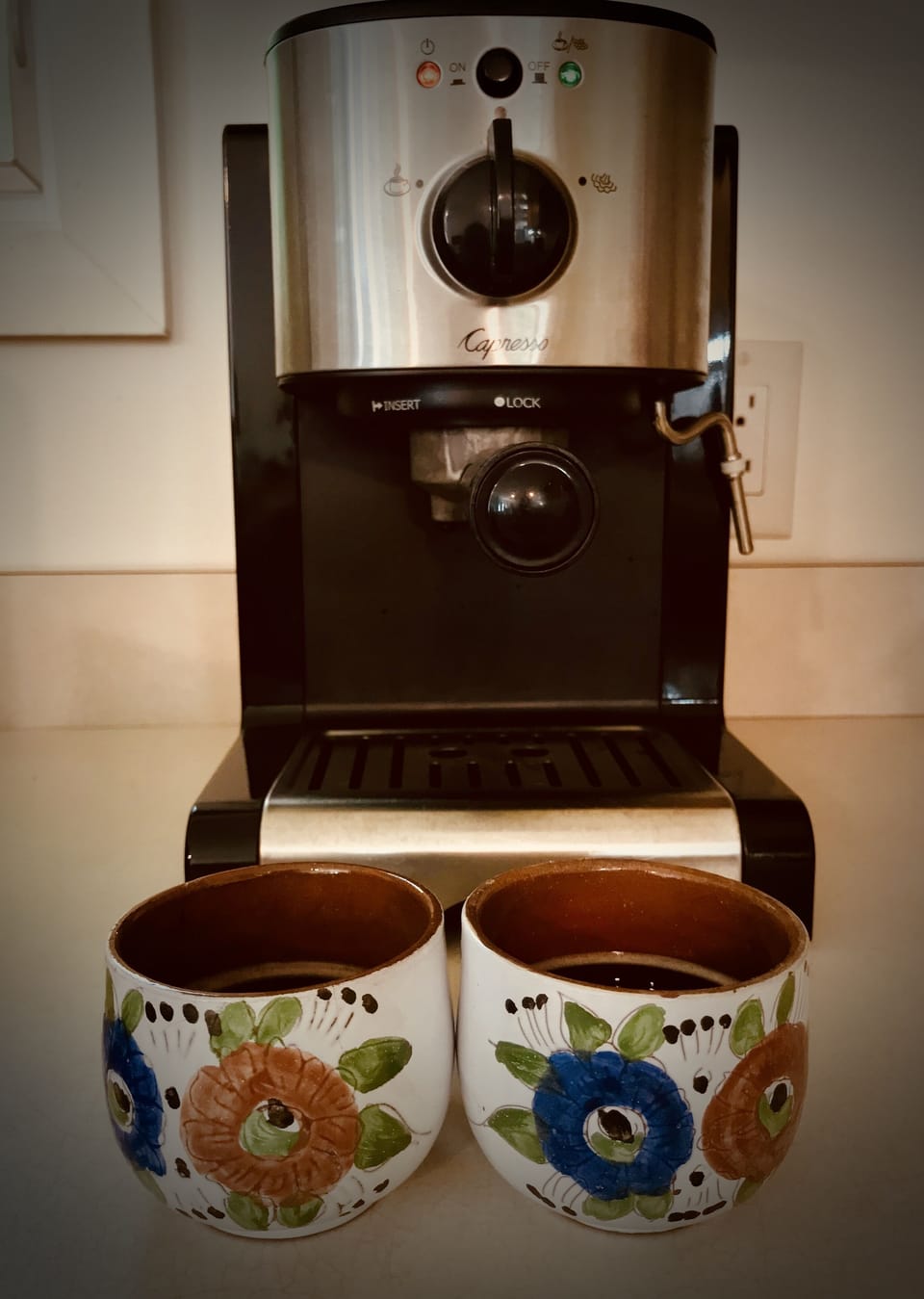 If you're a coffee aficionado, you'll enjoy the espresso maker!