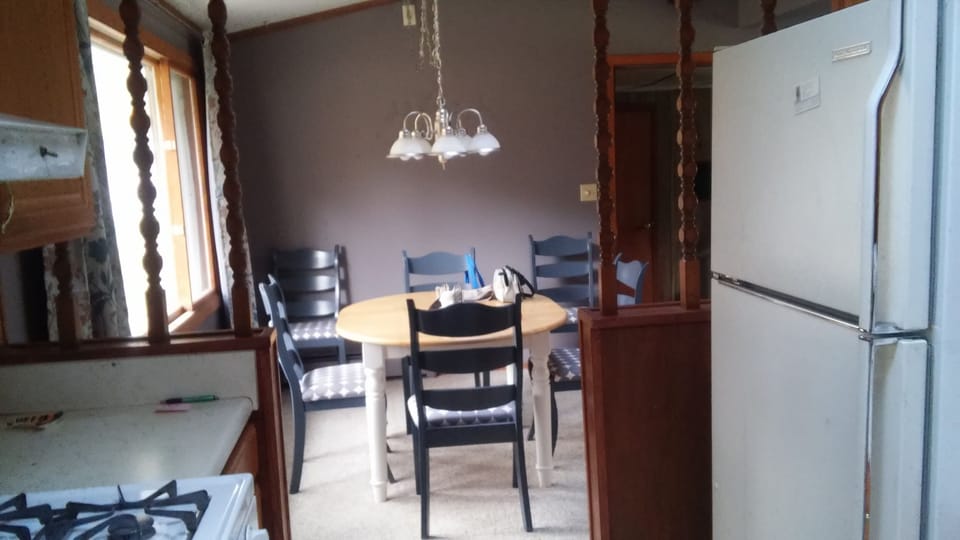 kitchen view into dining room