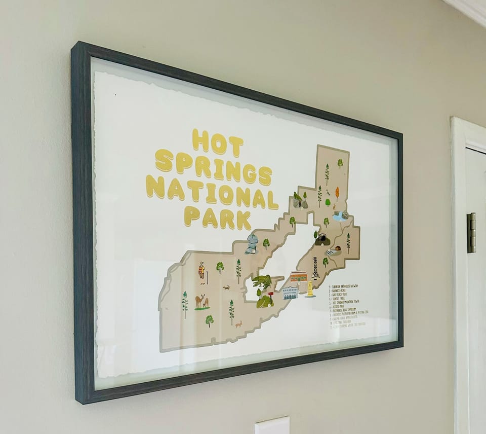 Arkansas and lake themed decor featured throughout house.