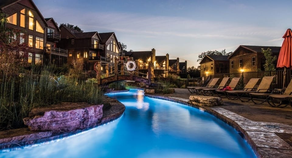 The lazy river at night