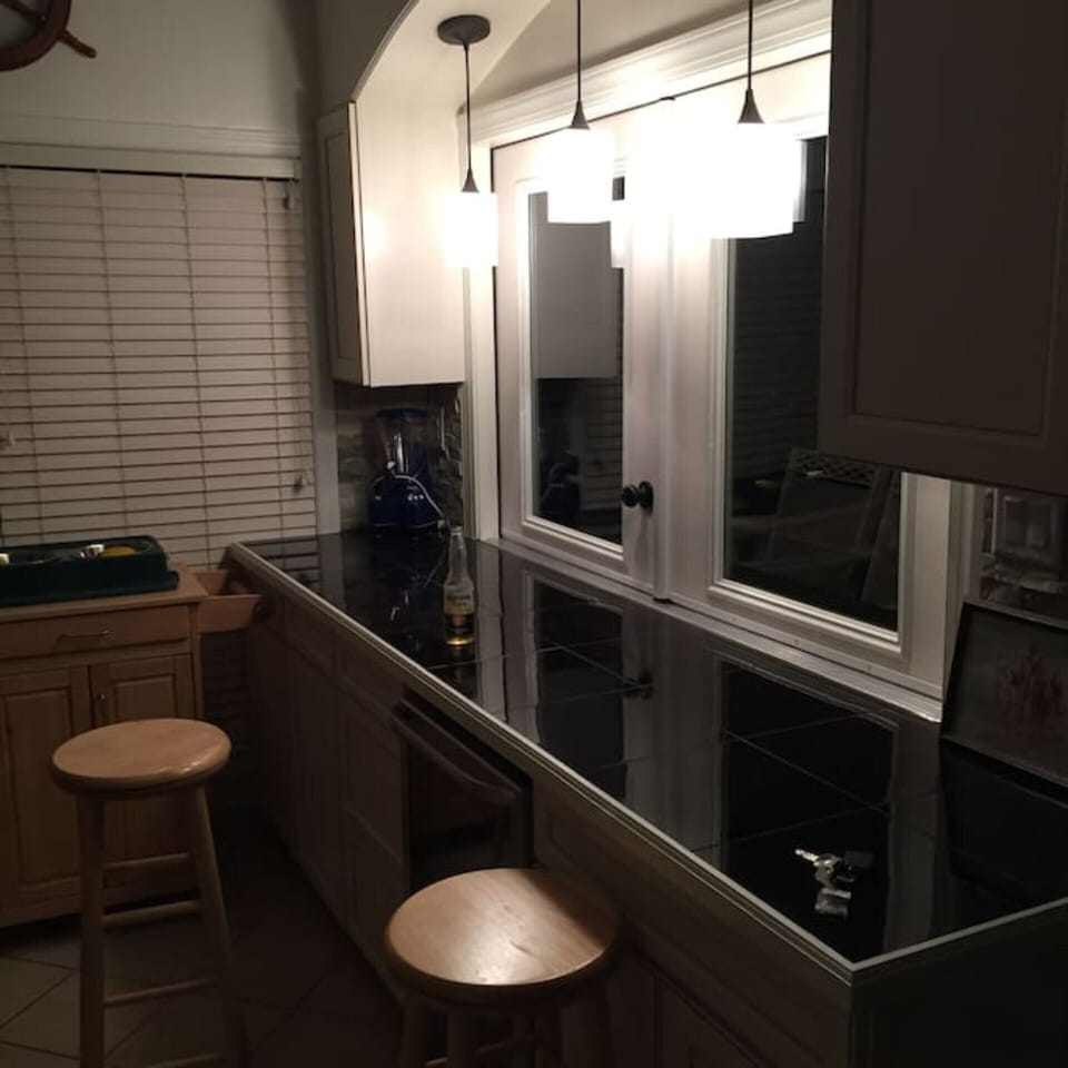 Inside of kitchen bar