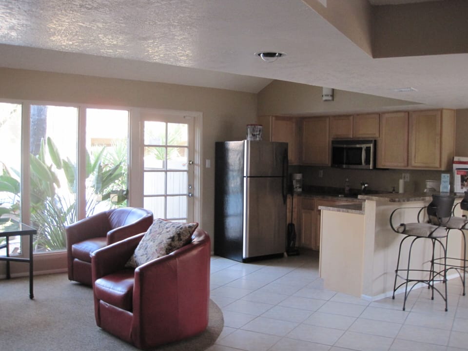 community kitchen and living area