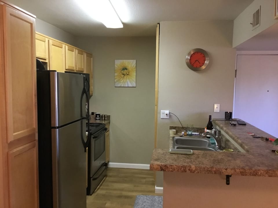 View into kitchen area.