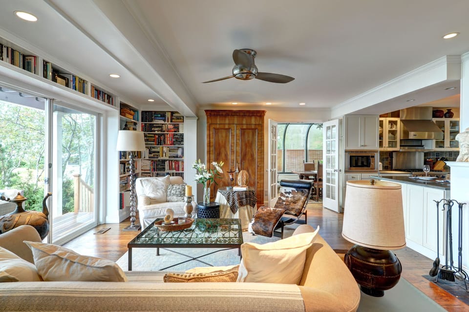 Living room with furnishings from around the world