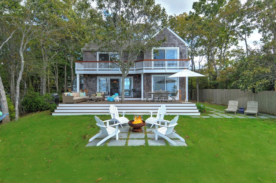 Outdoor living with wood burning firepit
