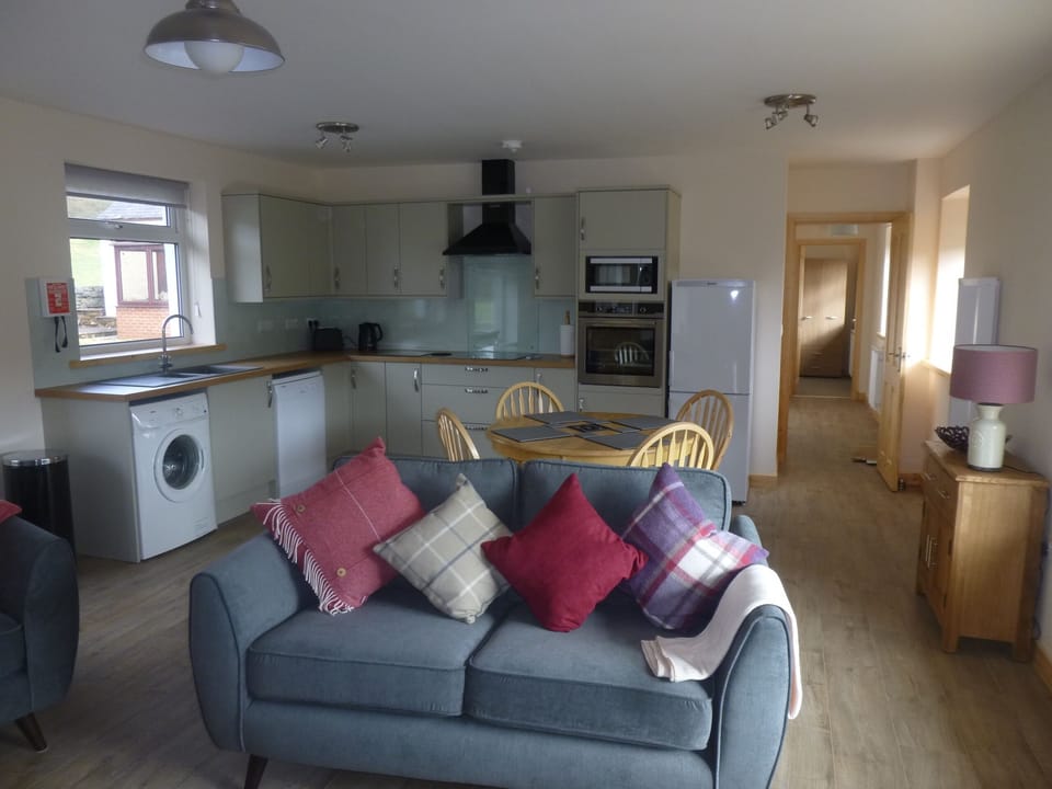 Open plan kitchen/dining/lounge area