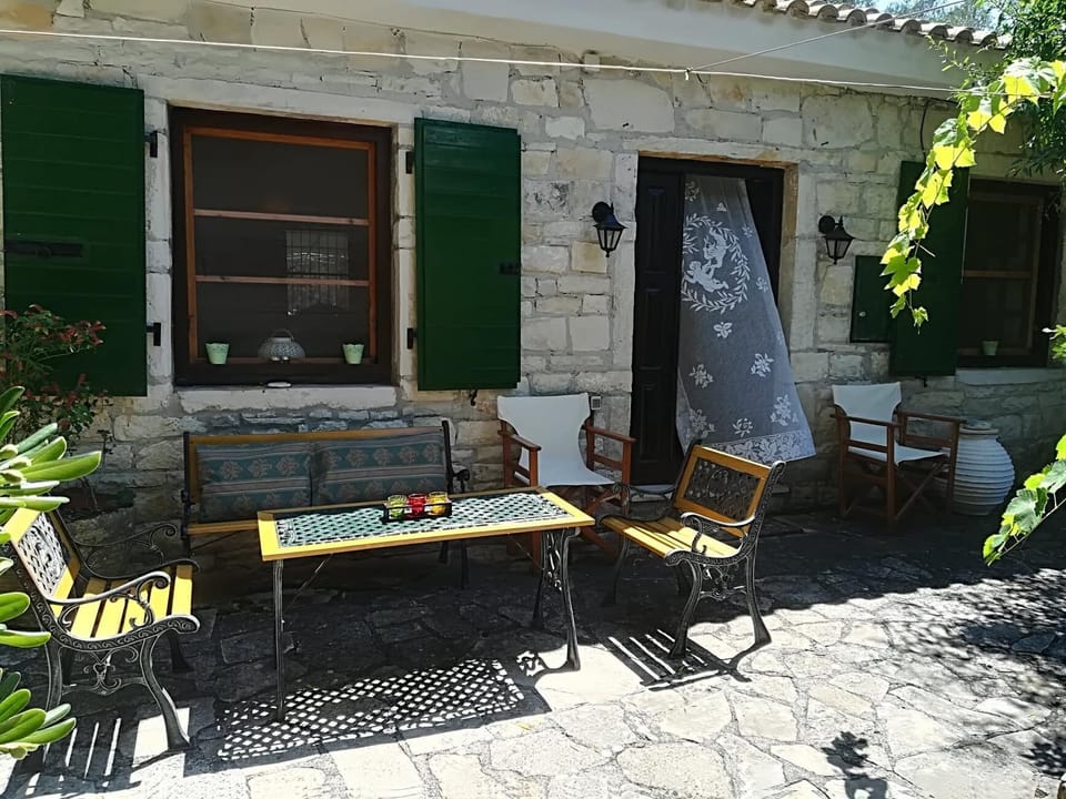 Outside terrace overlooking the garden