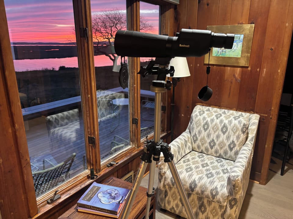 living room at sunset